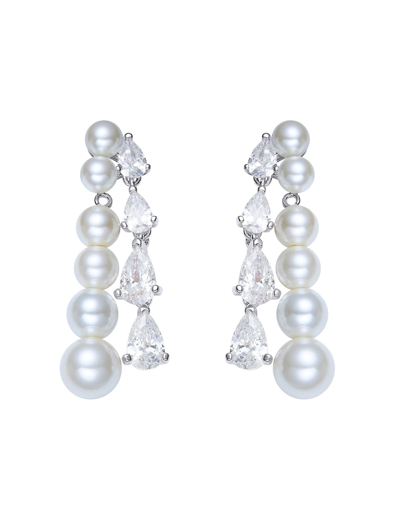 Adriana Pearl and Crystal Drop Earrings