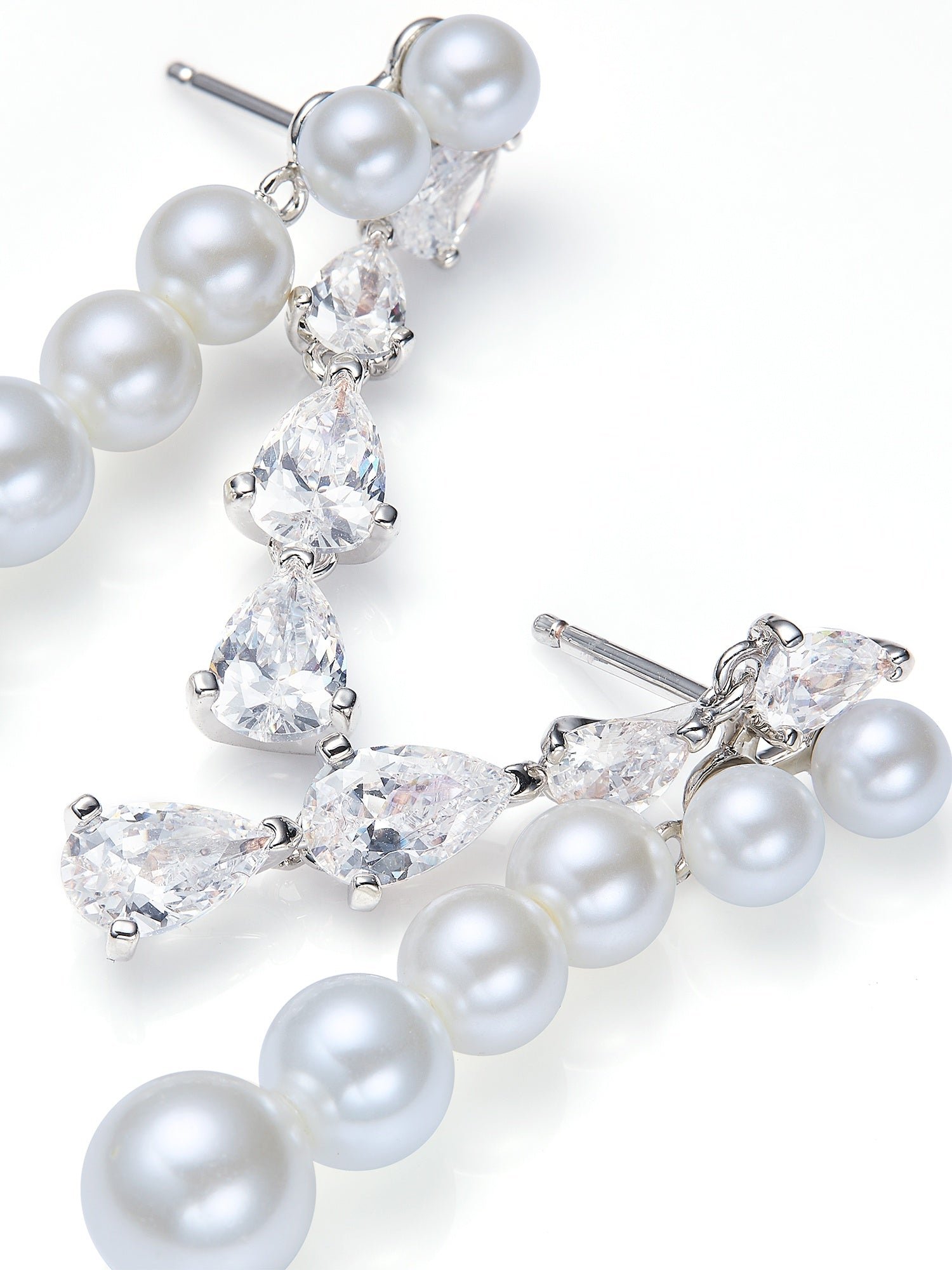 Adriana Pearl and Crystal Drop Earrings - Image 5