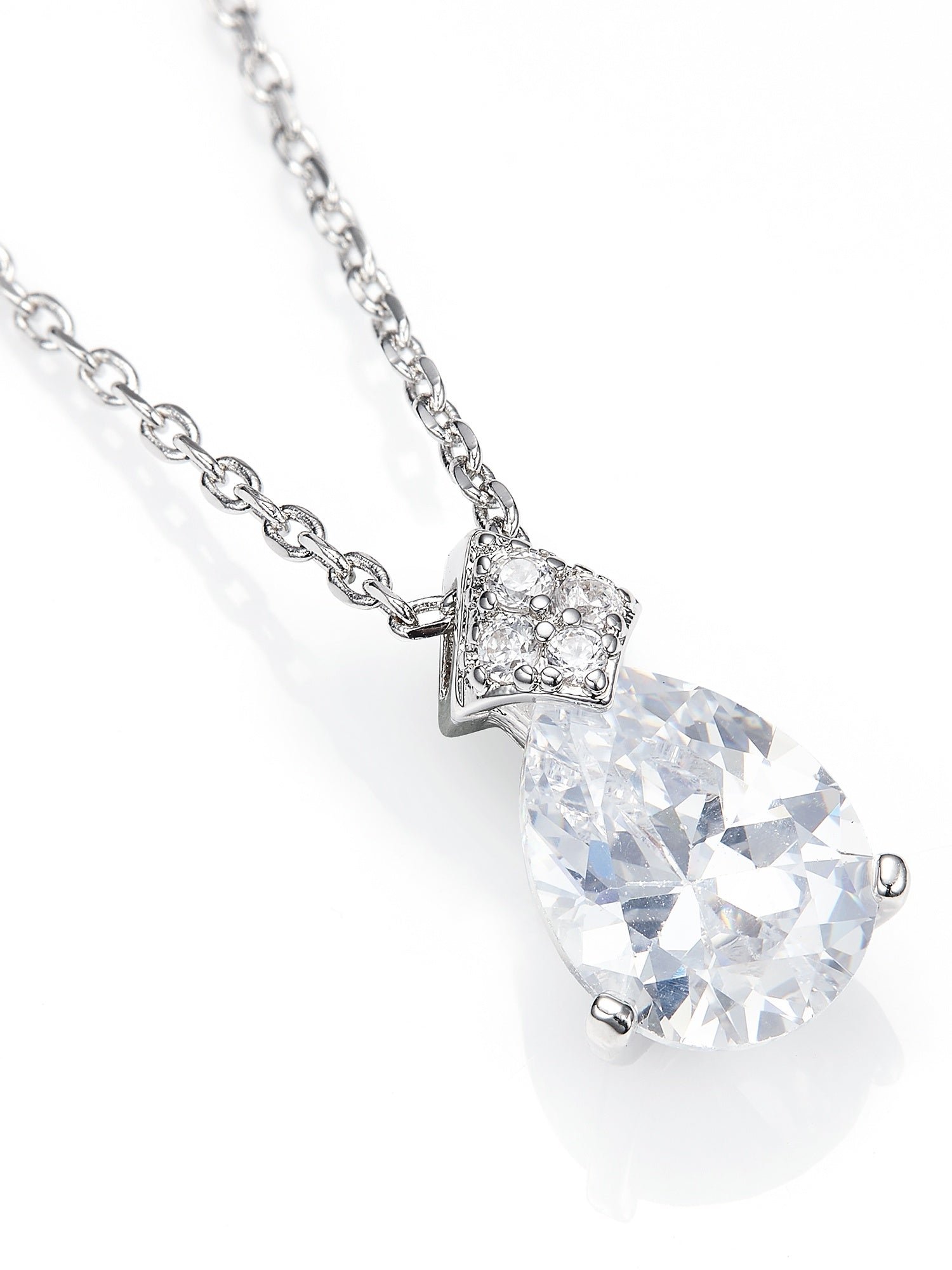 Yvette Pear Cut Crystal Pendant Necklace - Image 4