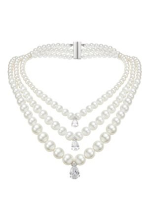 Adriana Layered Pearl Drop Necklace