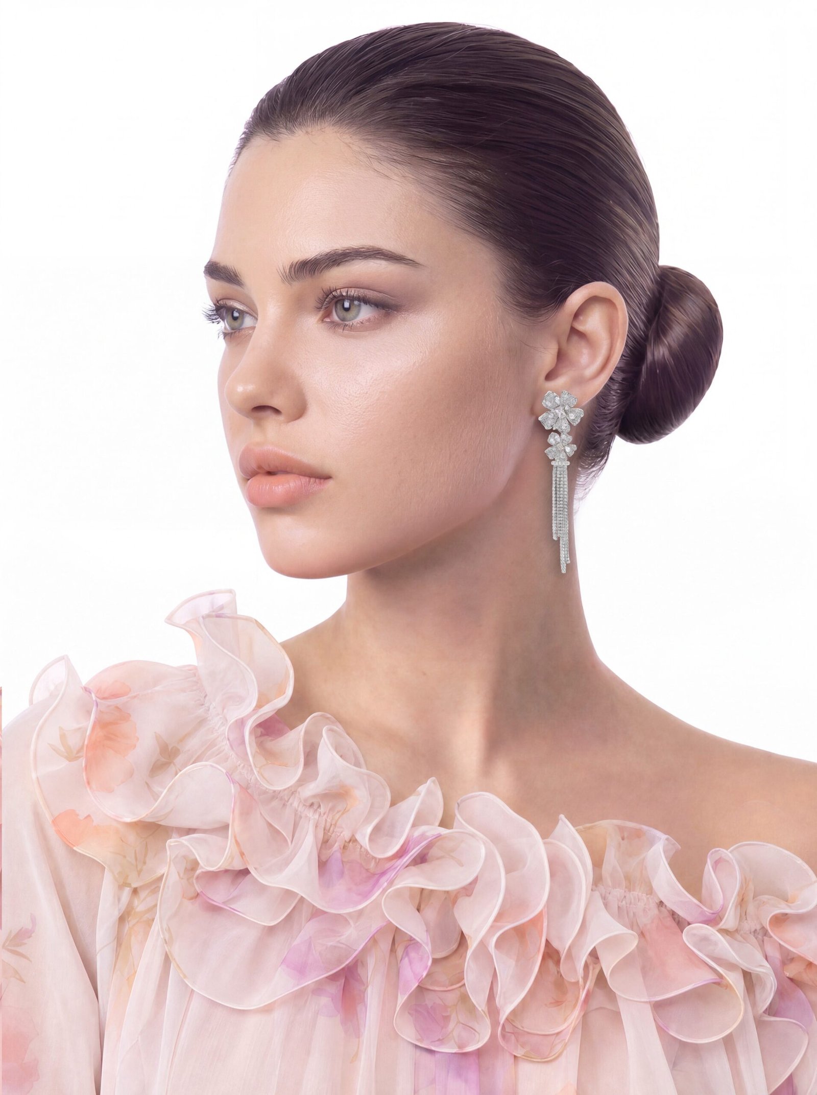 Lucienne Tassel White Earrings - Image 2