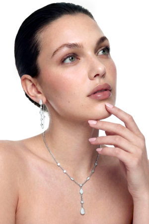 Ameline Crystal Drop Y-Chain Necklace