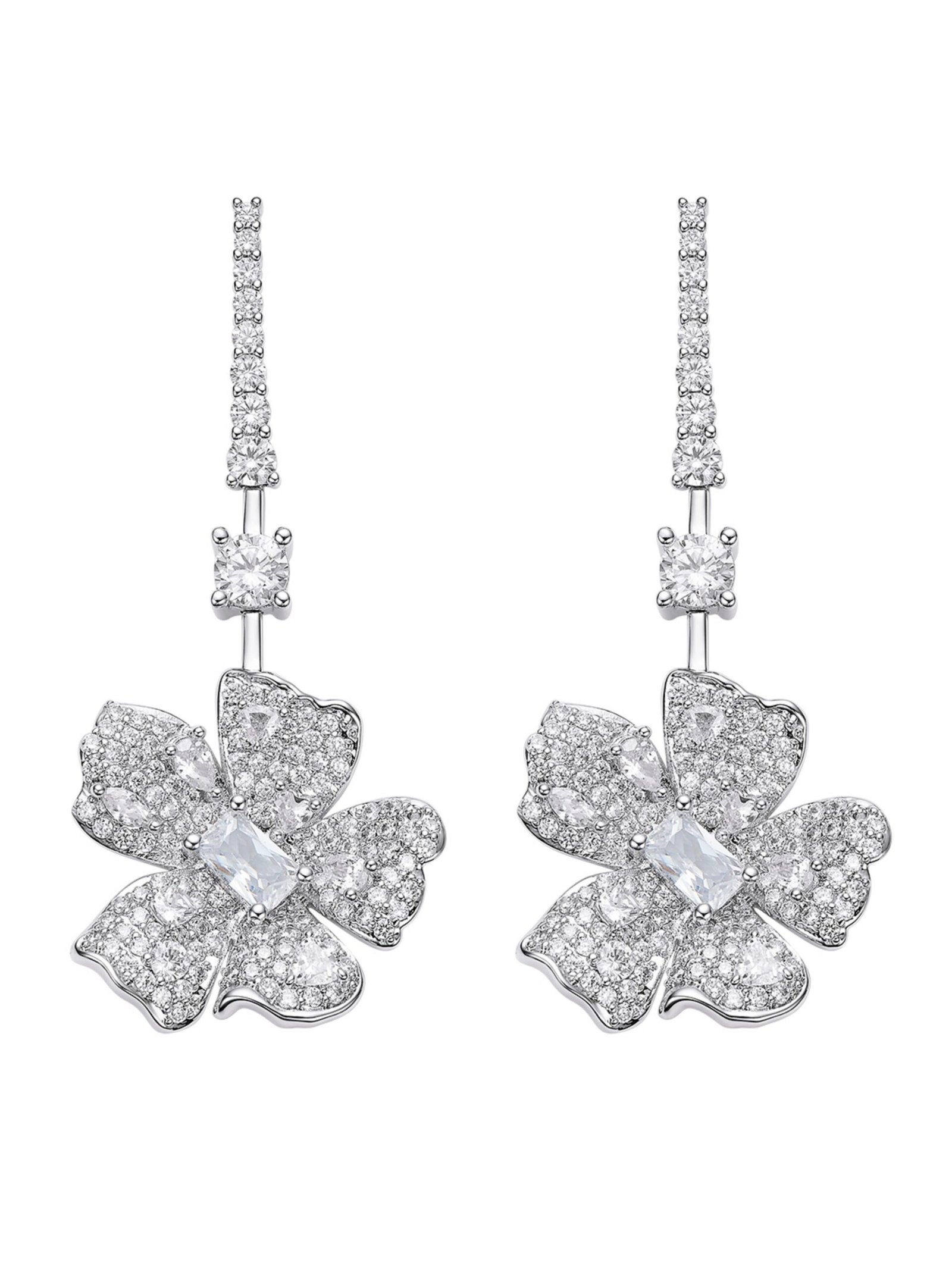 Isadora Floral White Earrings