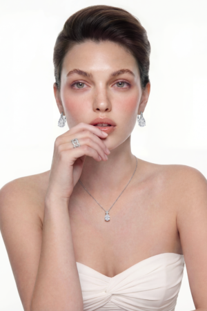 Yvette Pear Cut Crystal Pendant Necklace