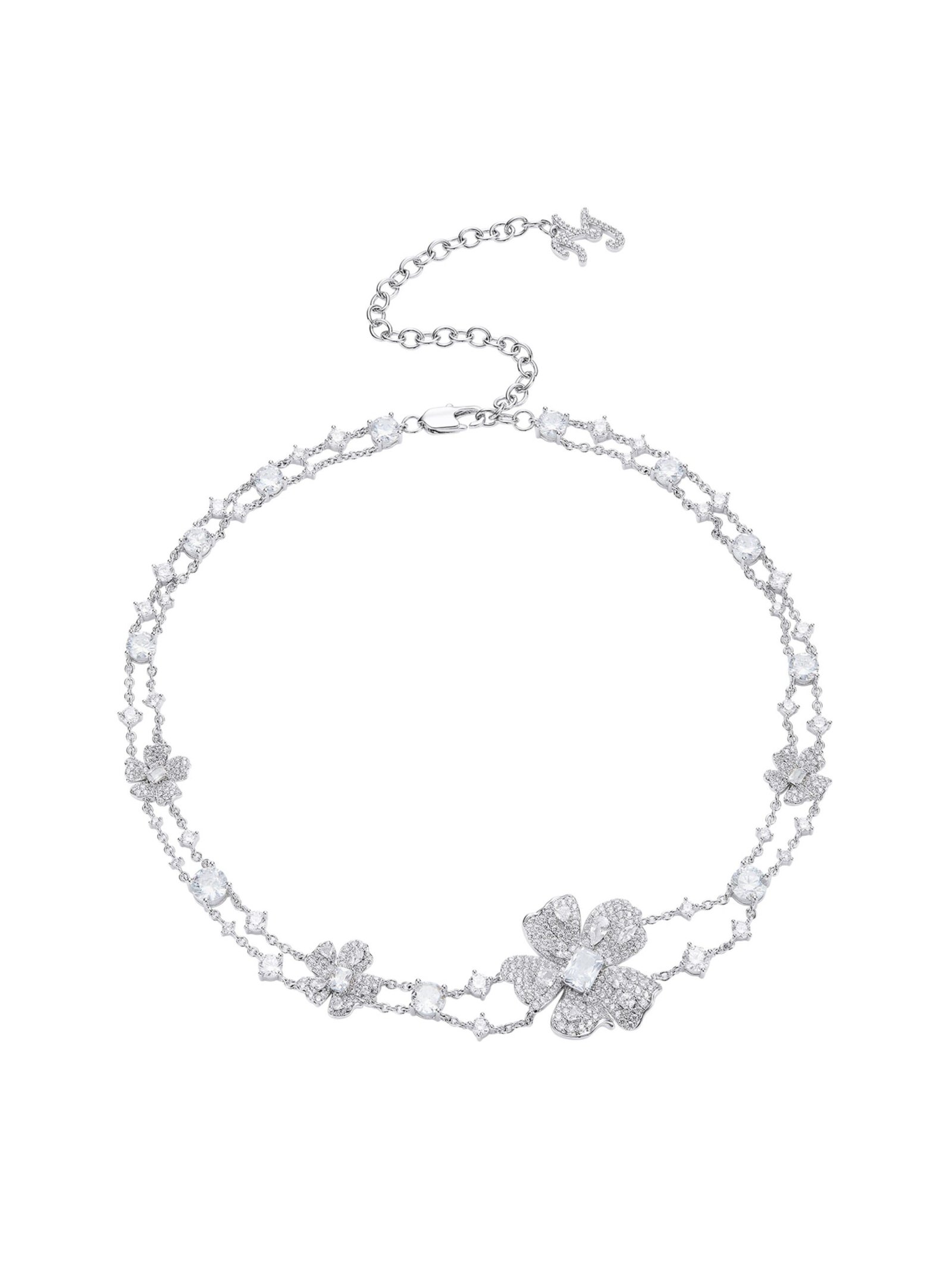 Zariah Floral White Necklace