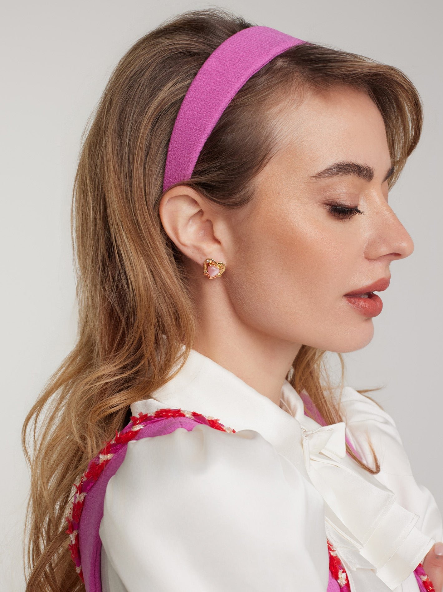 Ambre Heart Earrings (Pink) - Image 2
