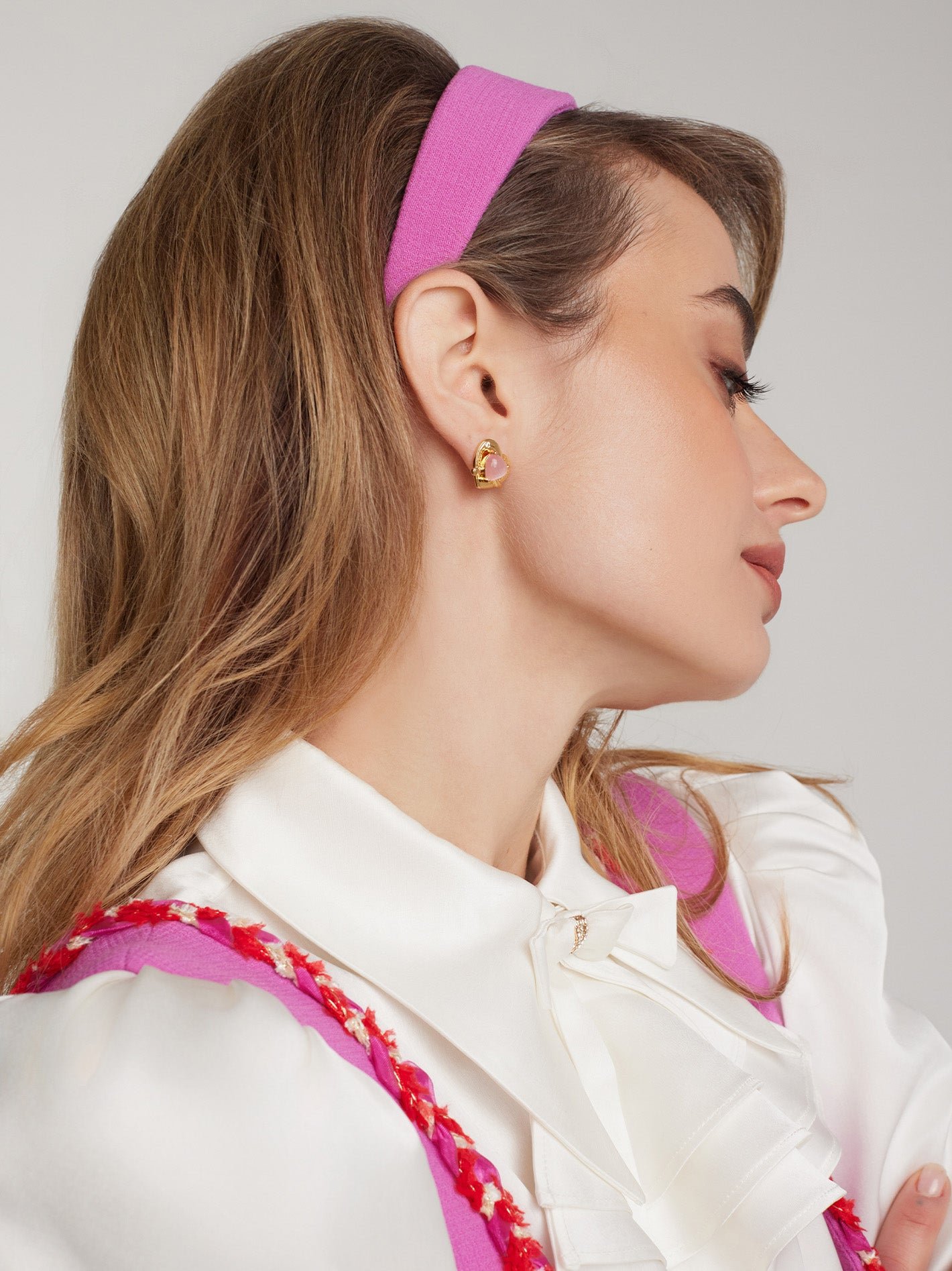 Ambre Heart Earrings (Pink) - Image 3